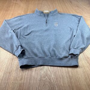 Peter Millar 1/4 Zip Pullover Men’s Large Gray Cotton Golf Sweater CCC Logo